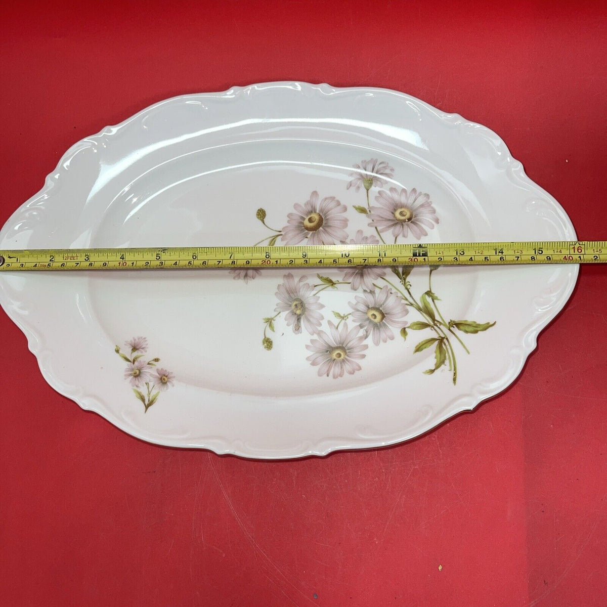 Mitterteich Daisy  Bell Oval Plates Length 16” & 12” , Sauce Boat.( Lot 3)