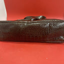 Vintage Lord & Taylor brown crocodile embossed genuine leather bag made in Italy