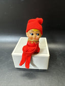 Vintage Teter Christmas Elf Felt Knee Huggers Ornament Wired