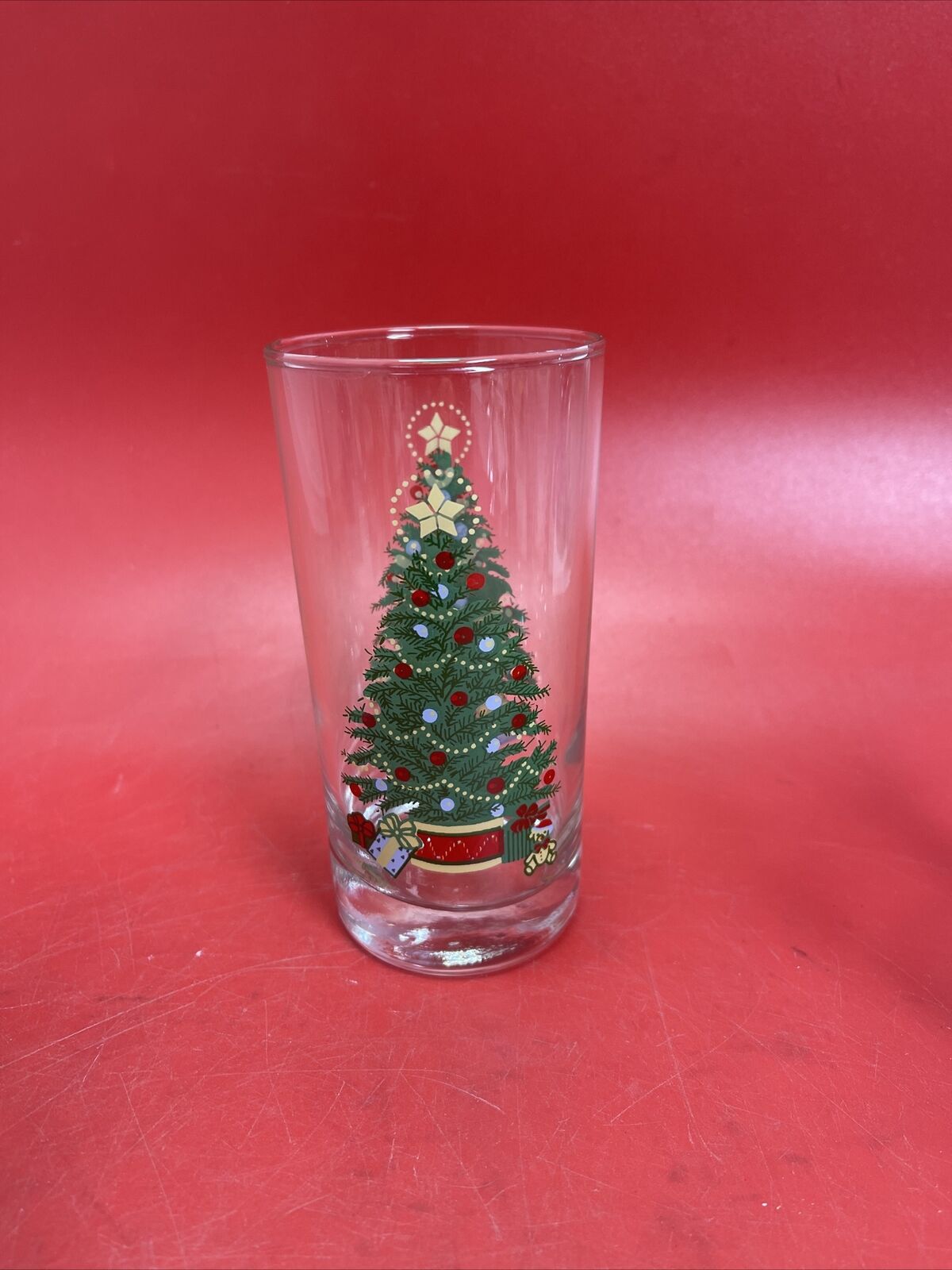 Vintage Home Interiors 12 oz Christmas Tree Tumblers Lot of 6