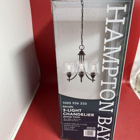 Hampton Bay Pavlen 3-Light 18 in. Rustic Bronze Hanging Candlestick Chandelier