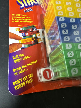 Vintage Uno Stacko Card Stack Block Game Travel Size, New 1996