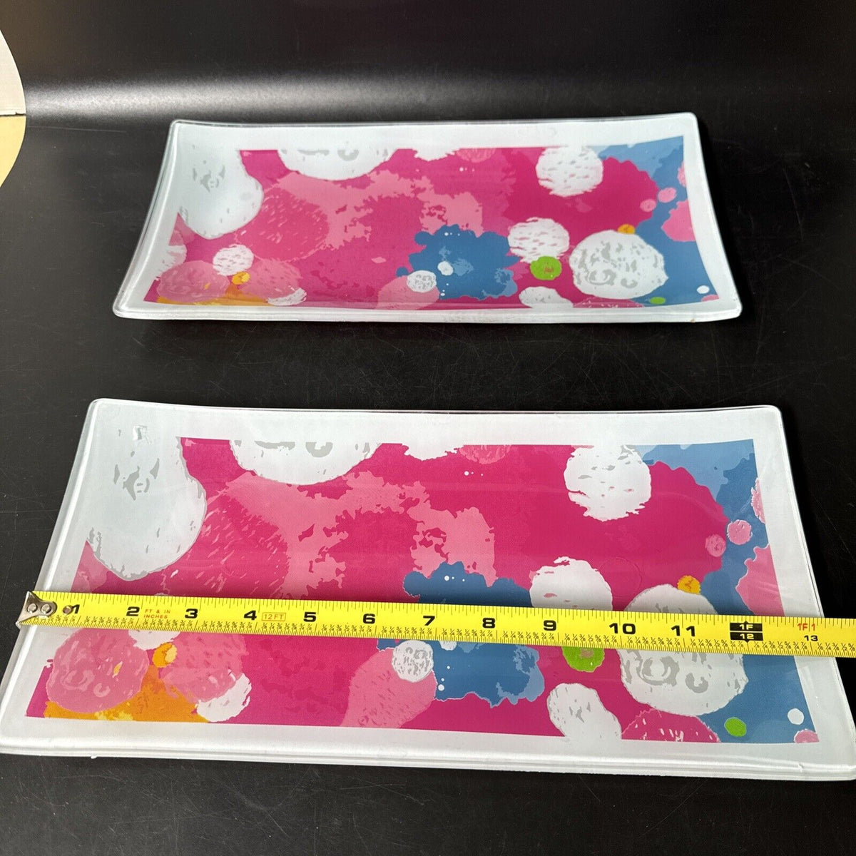 Nordstrom Colorful Glass Tray / Vanity, Lot Of 2