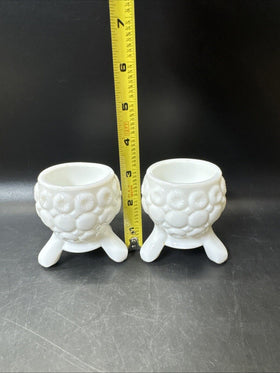 Vintage Kemple Milk Glass Candle Stick Holders 3in