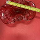 Art Folded Glass Red & Gold Aventurine Flecked Bowl Candy Trinket