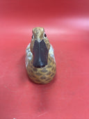 Handmade Carved Painted Wood Duck Figurine