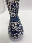 Vtg Handpainted Hellas Texture Vase Blue