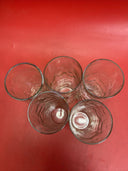 SET OF 5 CLEAR GLASS VINTAGE JUICE GLASSES 7”