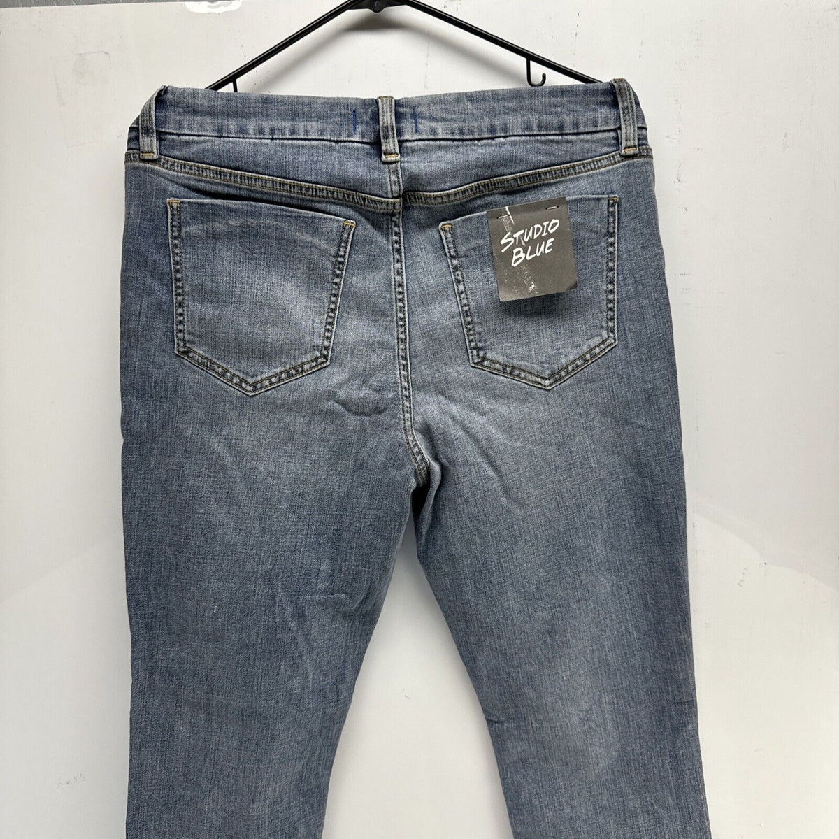 STUDIO Blue Kenova Skinny Distressed Rolled Jeans - Indigo, 12, Sz 31