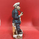 Vintage Bisque Porcelain Sea Captain with Map and Pipe Figurine - 14" Tall