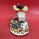 VINTAGE CHRISTMAS SNOWMAN WITH SKATERS MUSIC BOX