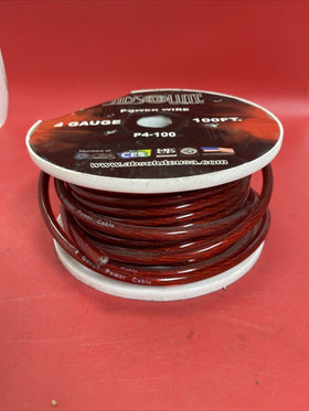 4 Gauge Red See Through Power Wire Cable P4-100