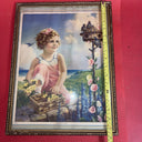 Vintage art Girl Birds house Flowers, by Mabel Rollings Harris Lot 2
