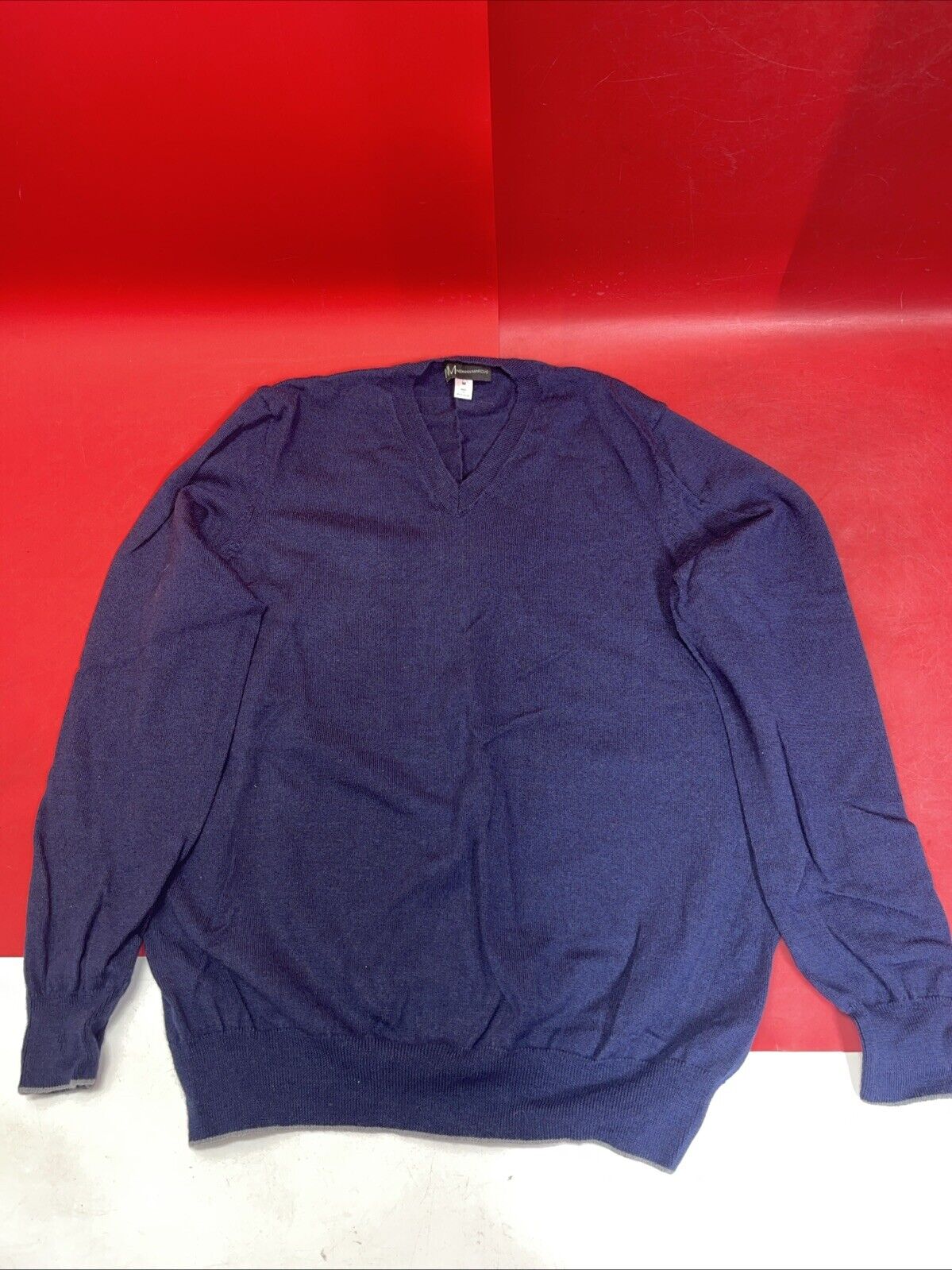 Neiman Marcus Mens Wool Sweater Blue Size Medium