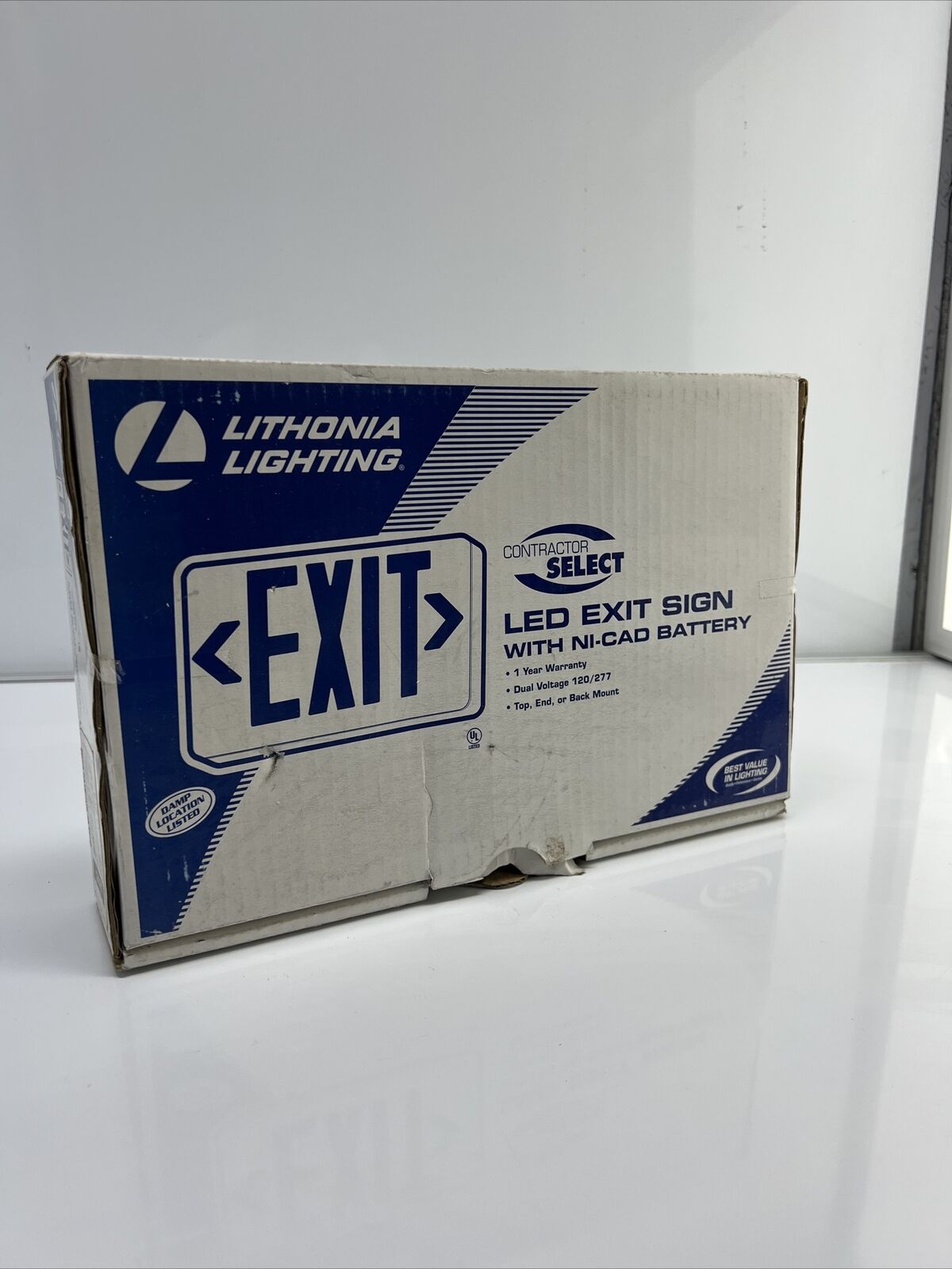 LITHONIA LIGHTING LED EXIT SIGN 2XLD85 W/XTRA FACE PLATE DAMP LOCATION*