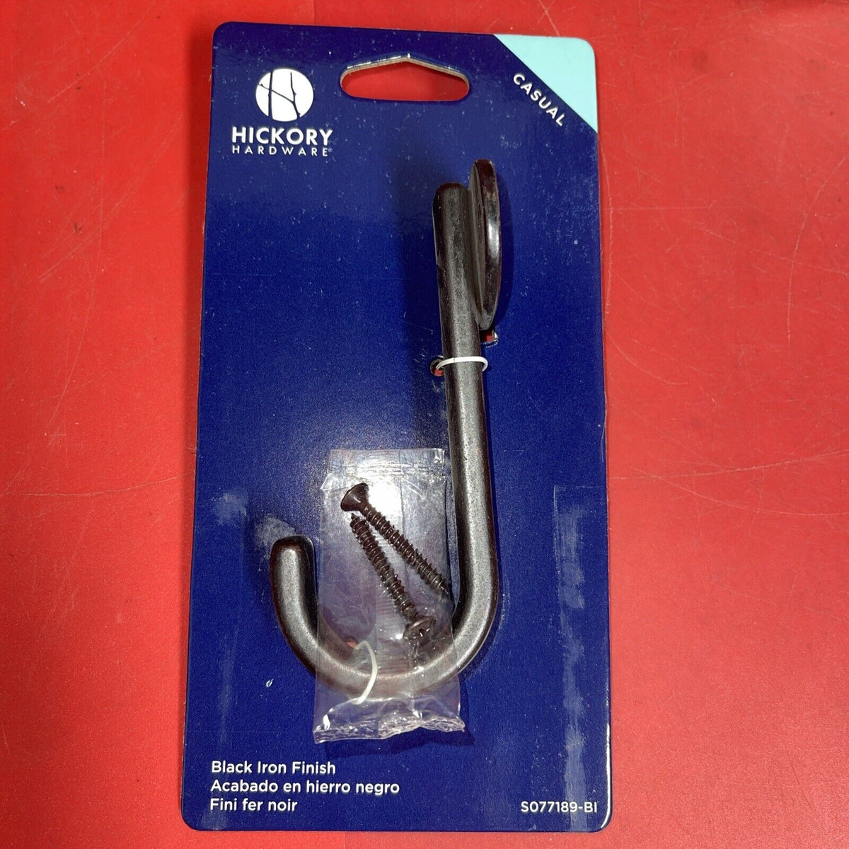 LOT OF 10 Hickory Hardware S077189-BI 4.75" Single Robe Hook, Black Iron Finish