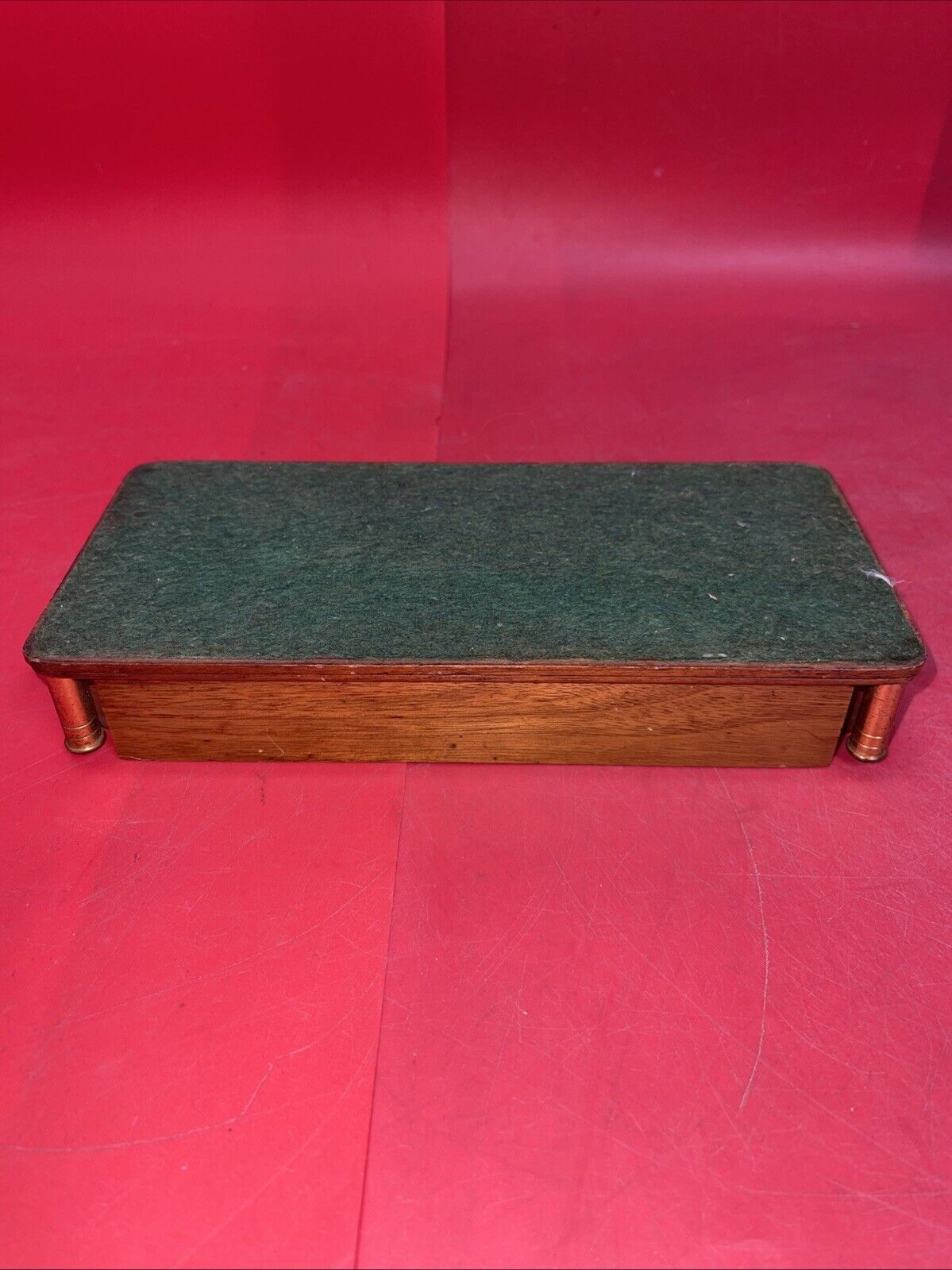 Vintage Folk Art Wood Box With Rifle & Ammo wood