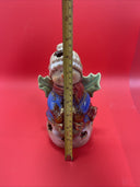 Vintage Pair of Ceramic Snowman Tea Light Candle Holders Christmas