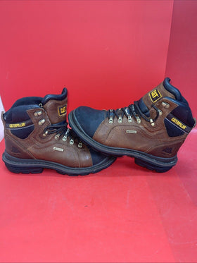 Caterpillar Flexion Manifold Leather Steel Toe Men's Work Boots Color Oak US 9.5