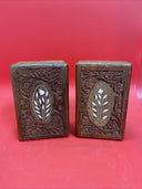 Vintage Hand Carved Teak Wooden Jewelry Trinket Box Made in India Lot 2