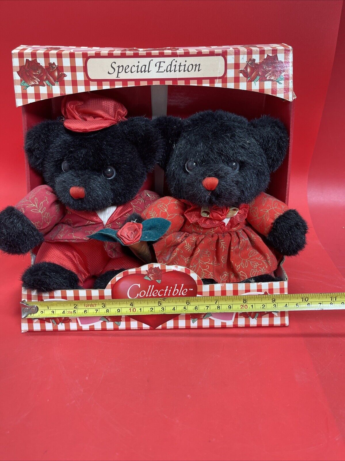 Vintage K Mart Collectible Memories Special Edition Love Plush Bear Pair in Box