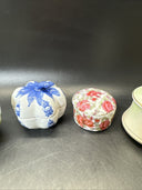 Vintage Ceramic Porcelain Trinket Dish with Lid/ Lot Of 4