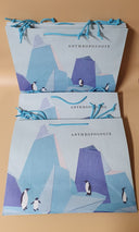 Anthropologie Gift Bags Blue with Penguins 15.5×12×6”/ Lot Of 10