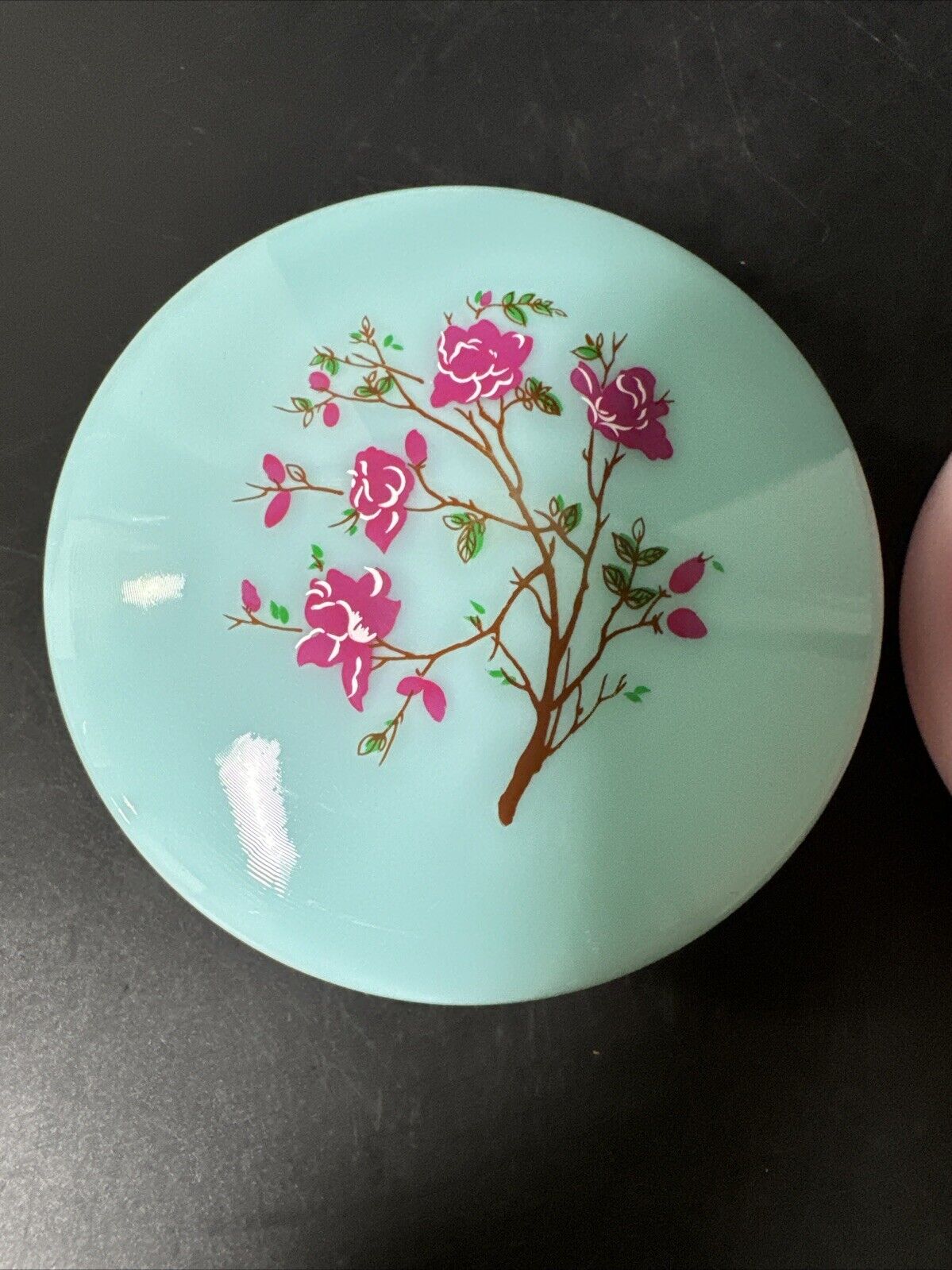 Vintage Blue And Pink Trinket Box With Flower Detailing/ Lot Of 2