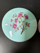 Vintage Blue And Pink Trinket Box With Flower Detailing/ Lot Of 2