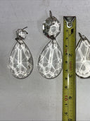 Vintage Lot 23 Clear Glass Crystal Teardrop Chandelier Prisms W/ Top Prism #3