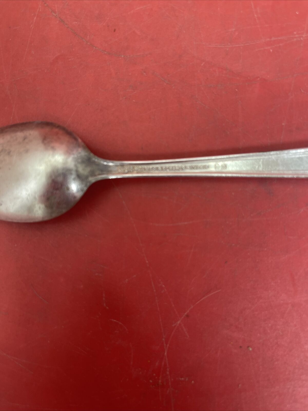 HOLMES & EDWARDS 1923 "CENTURY" ANTIQUE SILVERPLATE LOT,  8 TEASPOONS, 2 FRUIT