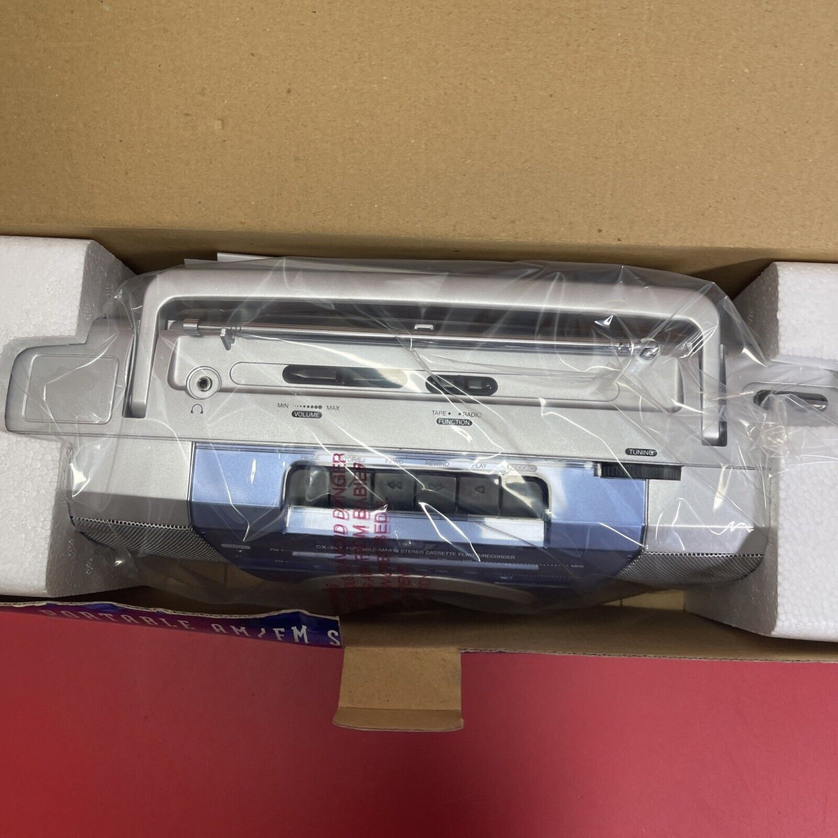 Coby CX-244 Portable Cassette Stereo Player Boombox, Light Use,W Box Vintage 90s