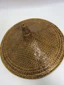 Vintage Asian Wicker Hat Coolie Bamboo Rice Paddy Sun Hat Conical Gardening