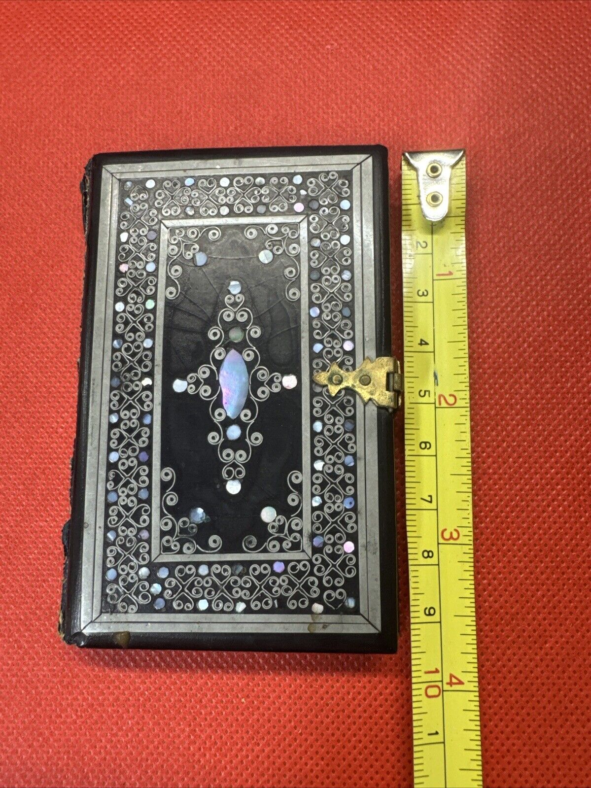 Antique Visiting Card Case with Inlay and Gilt Trim