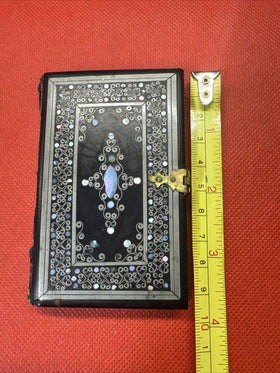 Antique Visiting Card Case with Inlay and Gilt Trim