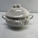 Basic White Soup Tureen  over and back 3 pieces Made in Portugal