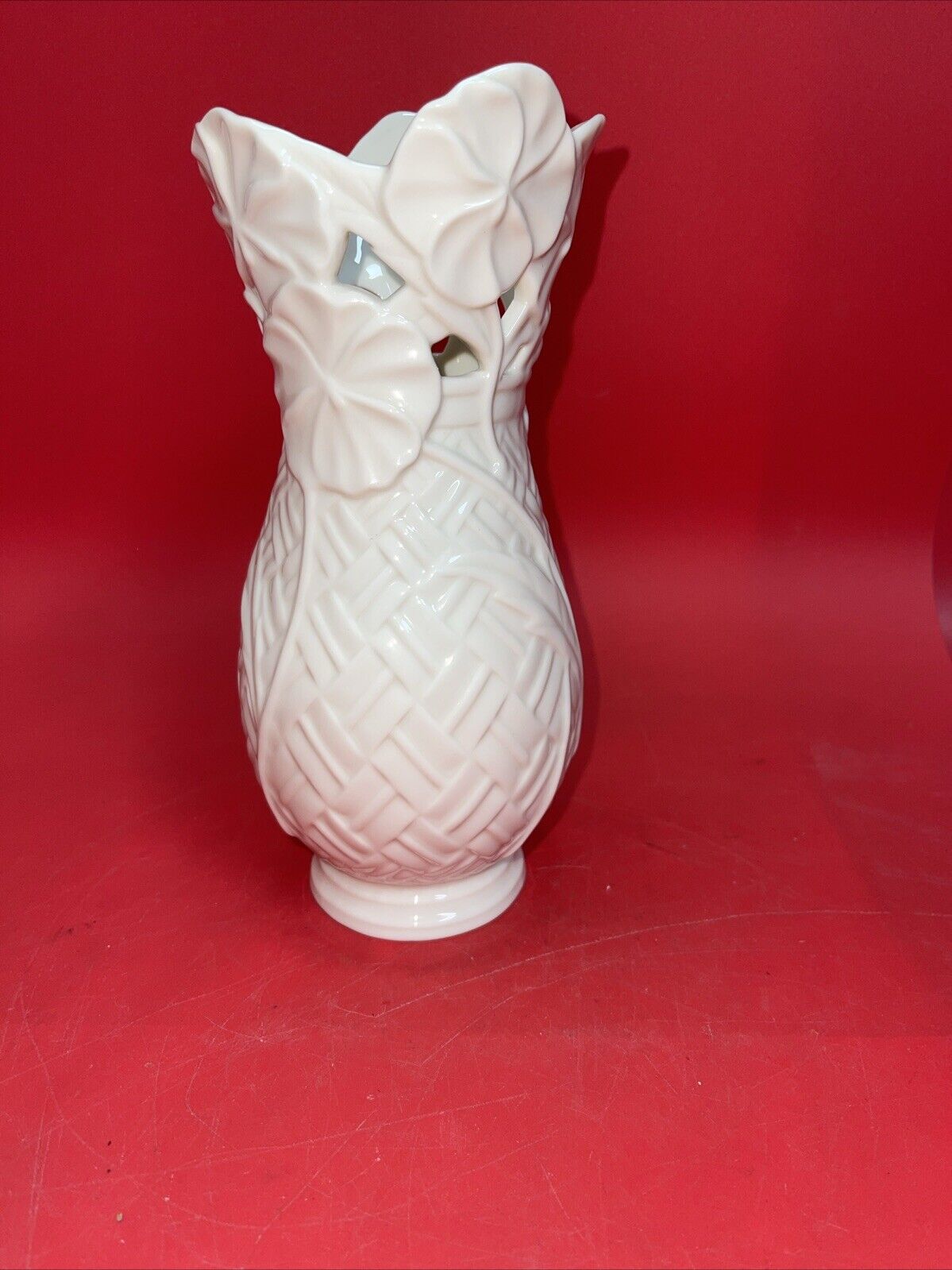 Lenox Basket Of Flowers Collection Vase Pansy 9” Ivory Porcelain