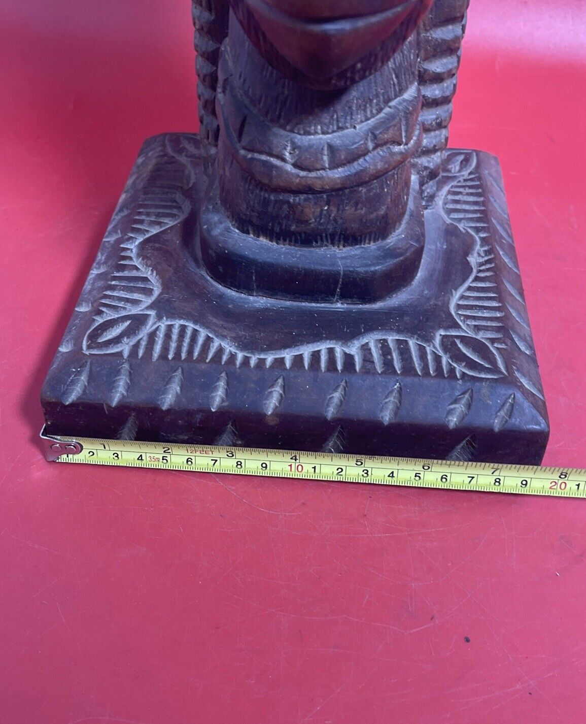 Vintage Hand Carved Wood African Sculpture Tribal Woman Head Bust 21”