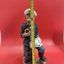Vintage Bisque Porcelain Sea Captain with Map and Pipe Figurine - 14" Tall