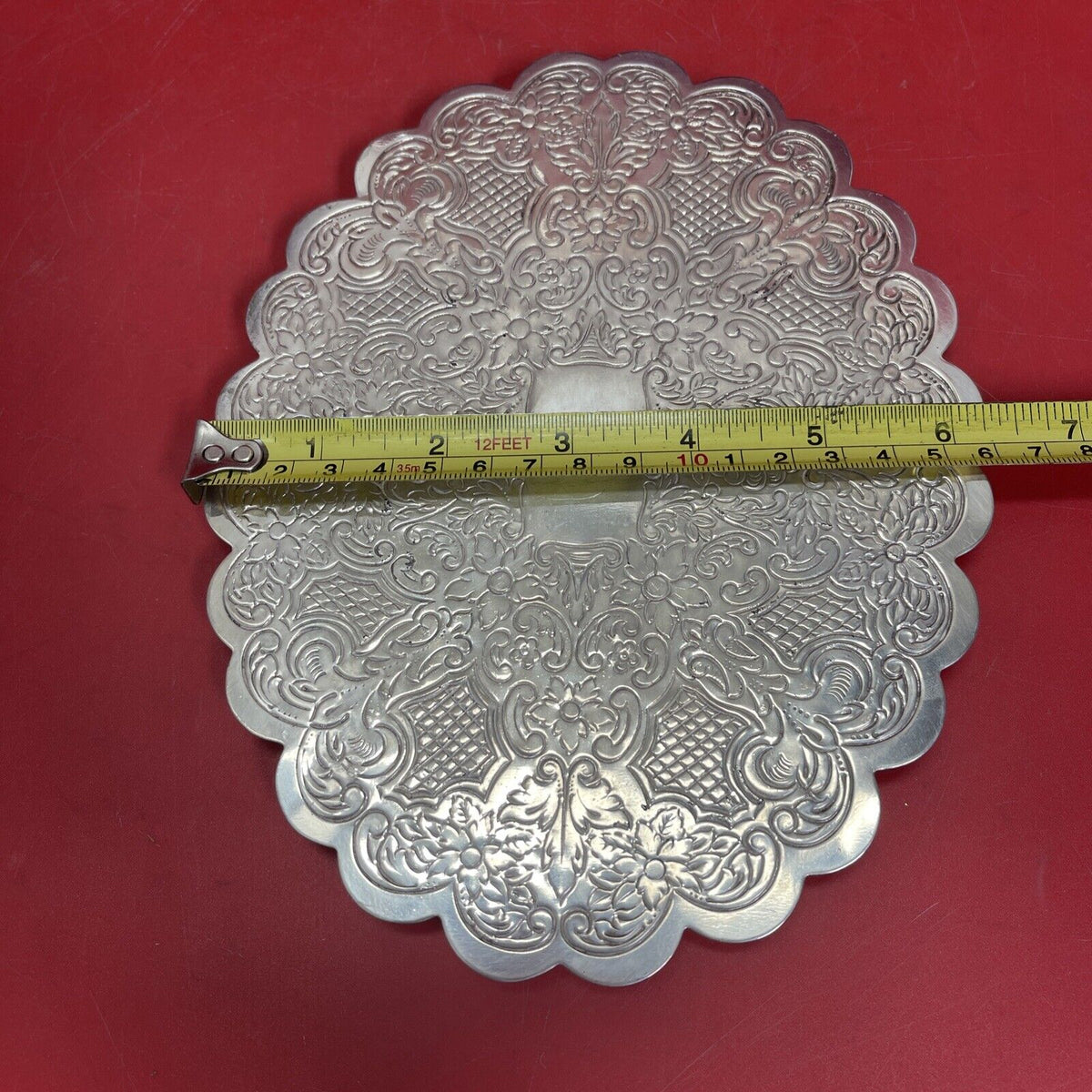 Silver Plate, Patterned Oval Stand, 8 “x 6 “