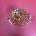 Hand Blown Murano Style Yellow Amber Art Glass Vase