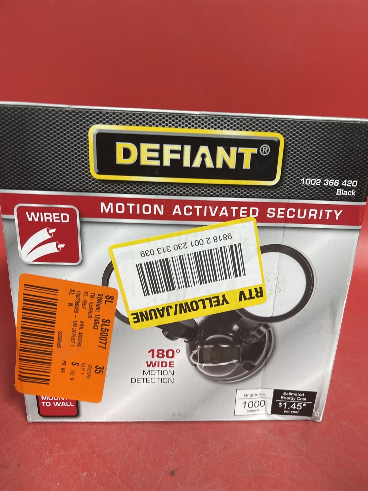 Defiant 180° Blk Motion LED Twin Head Flood Light