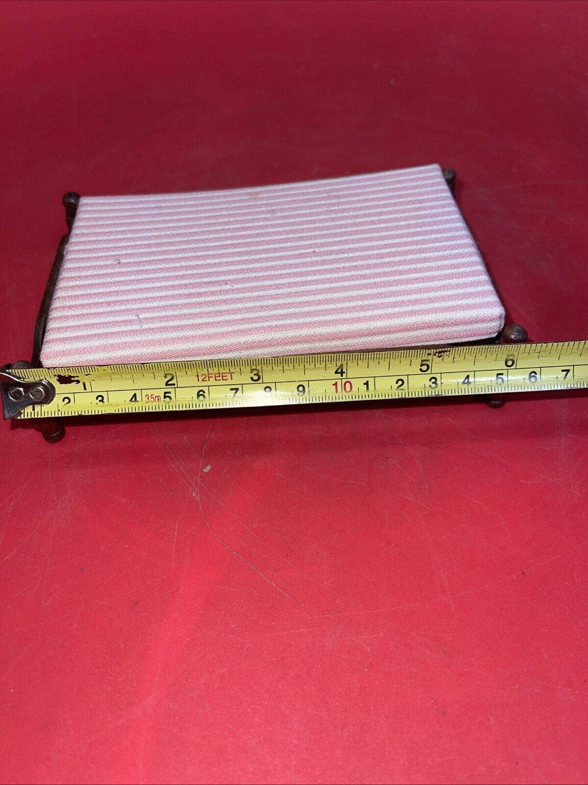 Vintage Toys Wood Bed With Mattress Doll House