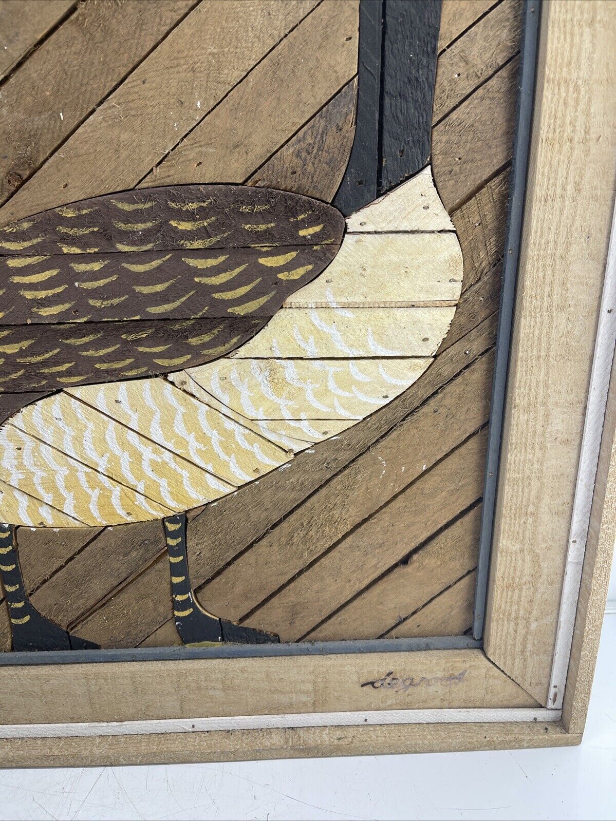 DEGROOT Theodore Wood Lath Candian Goose Folk Wall Art Rustic Large 25 x 25"