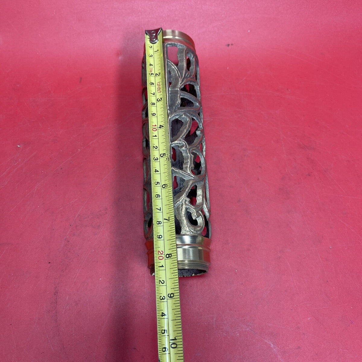 Vintage Brass Effect Metal Fretwork Plant Stand 17.5”