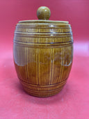 Vintage Ceramic Barrel Shaped Cookie Jar