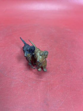COLD PAINTED AUSTRIAN BRONZE DASCHUNDS FIGURINE