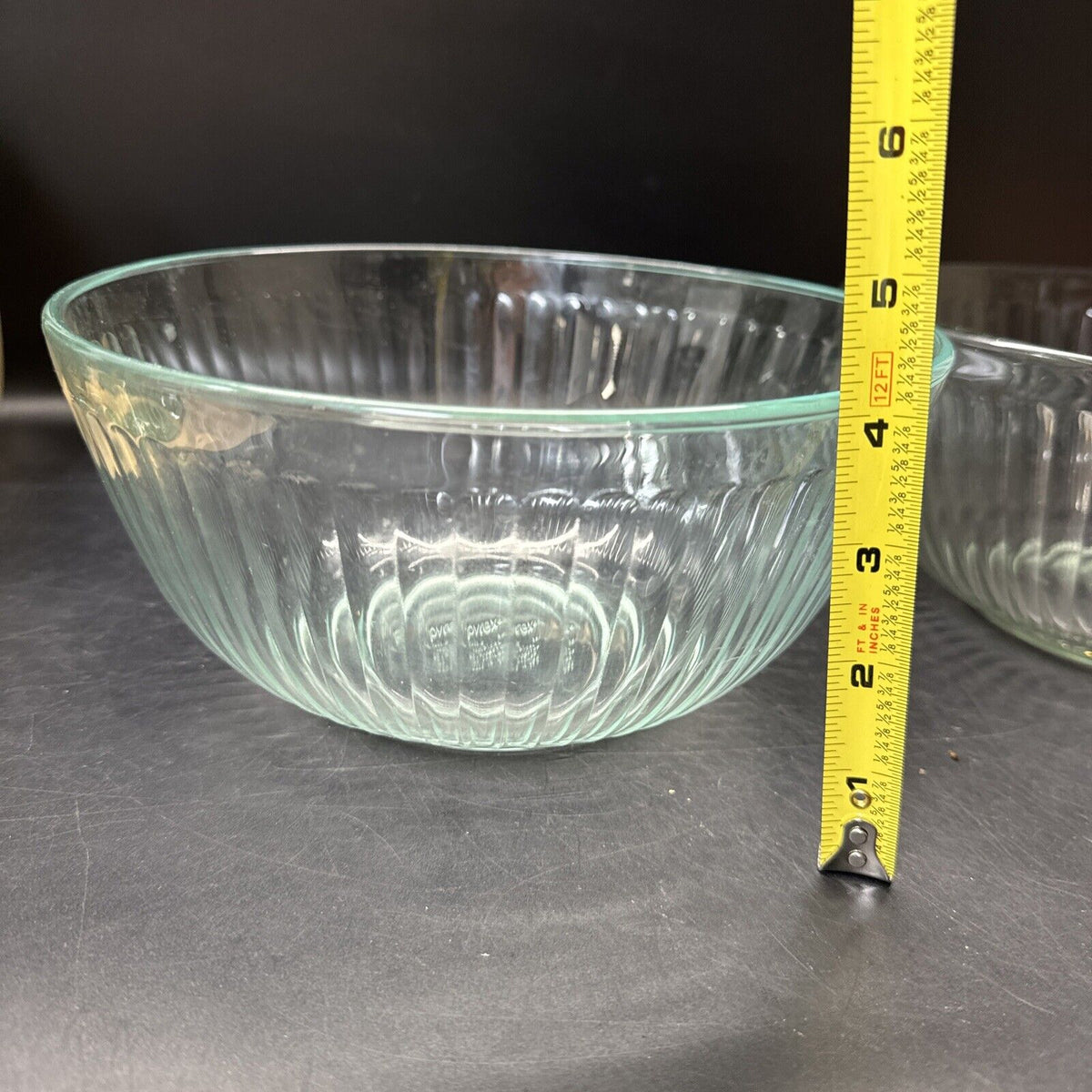 Pyrex Clear Glass Mixing Bowls - 7401(2), 7402, 7403(2)/ Set 5