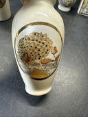 Vintage Art Mini Vase Japan Humming Bird Peacock/ Lot Of 4