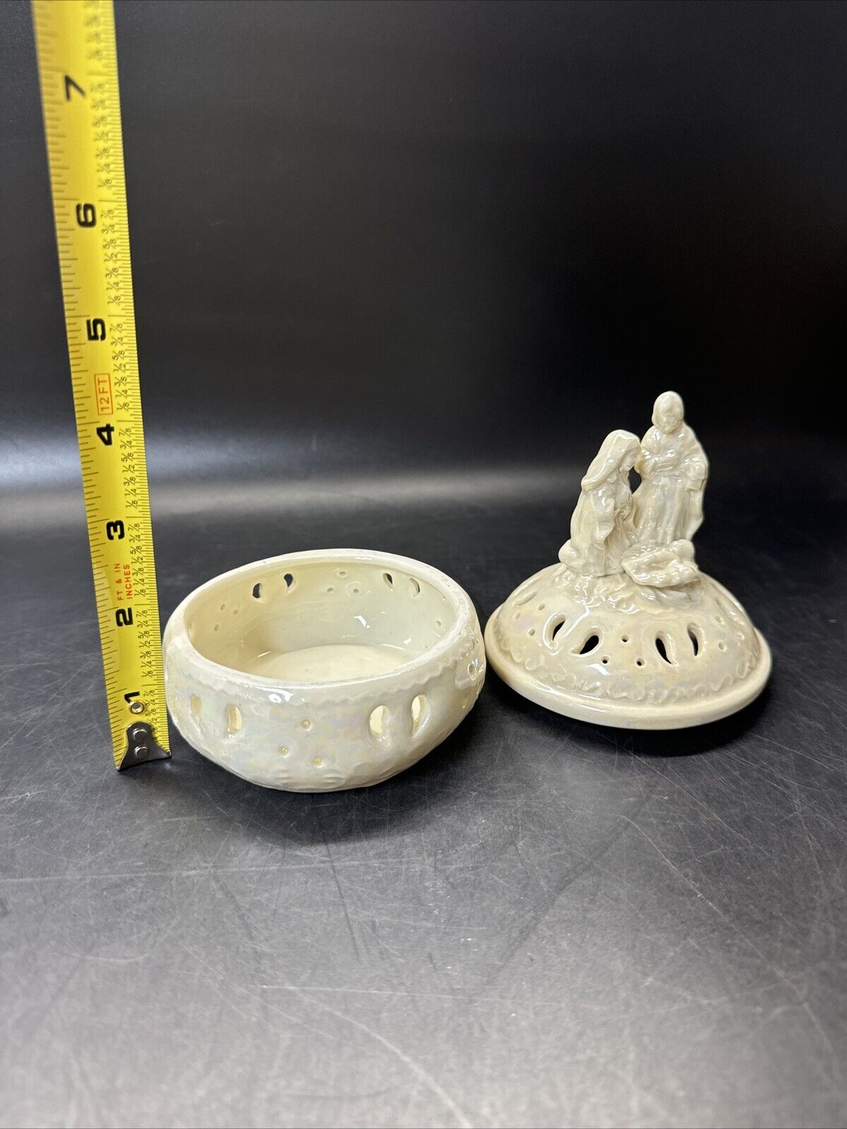 HOLY FAMILY Trinket Holder Nativity Jesus Christmas/ Lot Of 2